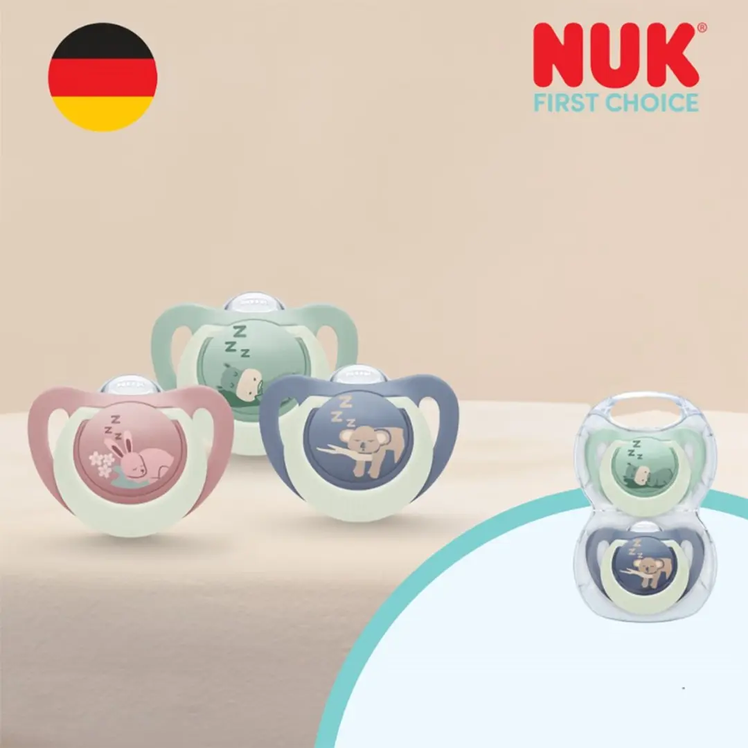 NUK First Choice Night Fopspeen 0-6m Siliconen - 2 Stuks - Roze