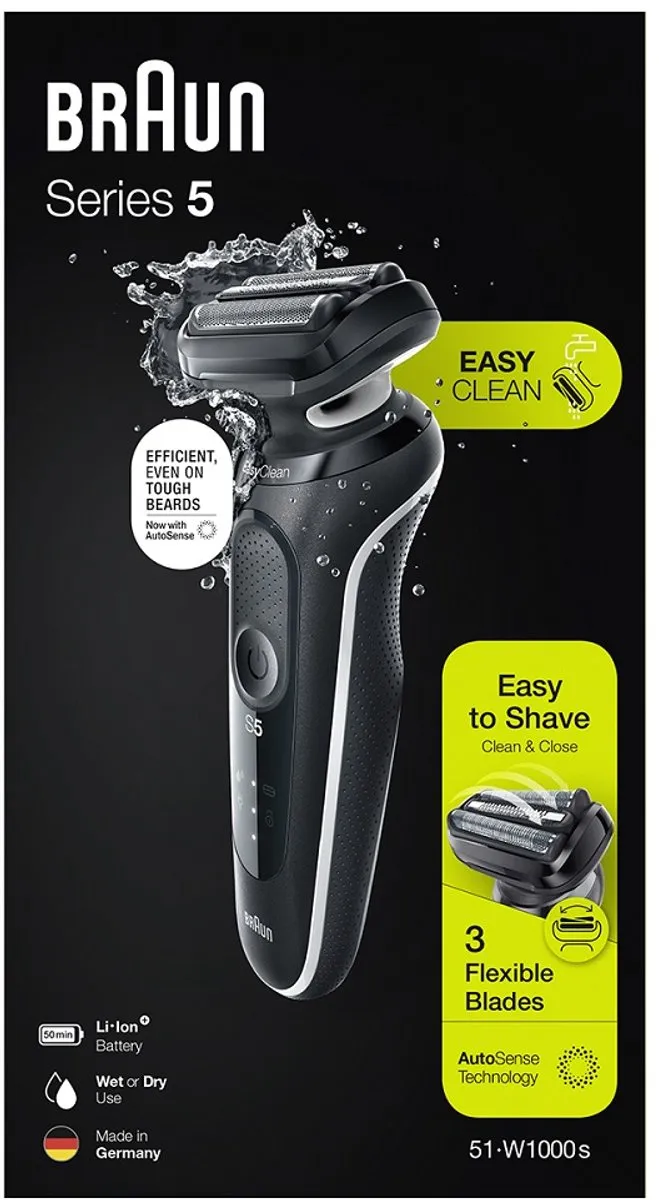 Braun 51-W1000S Scheerapparaat - 3 Mesjes - Zwart