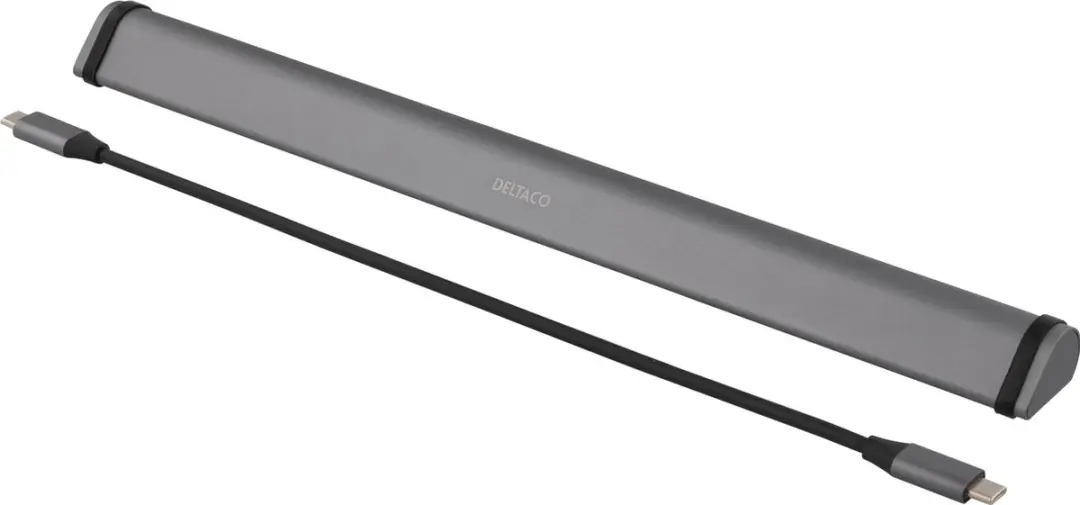 Deltaco USBC-1293 USB-C Dockingstation 100W - 4K HDMI Grijs