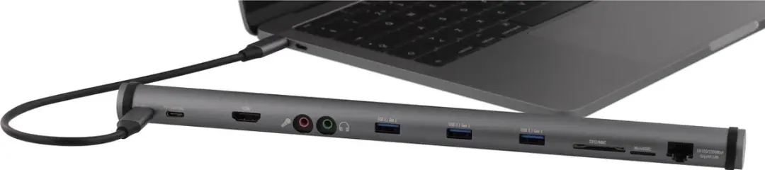 Deltaco USBC-1293 USB-C Dockingstation 100W - 4K HDMI Grijs
