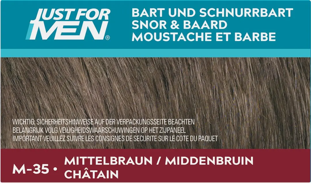 Just For Men Snor & Baardverf M35 Middenbruin - 28g - afbeelding 6 van 6