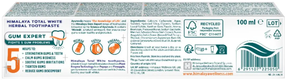 Himalaya Herbals Gum Expert XL Tandpasta Total White 100ml