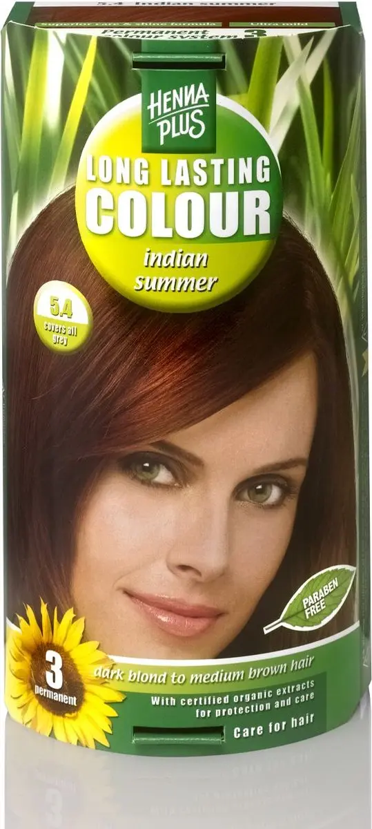 Hennaplus Long Lasting Colours 5.4 Indian Summer Haarverf - Bruin/Rood - afbeelding 6 van 6