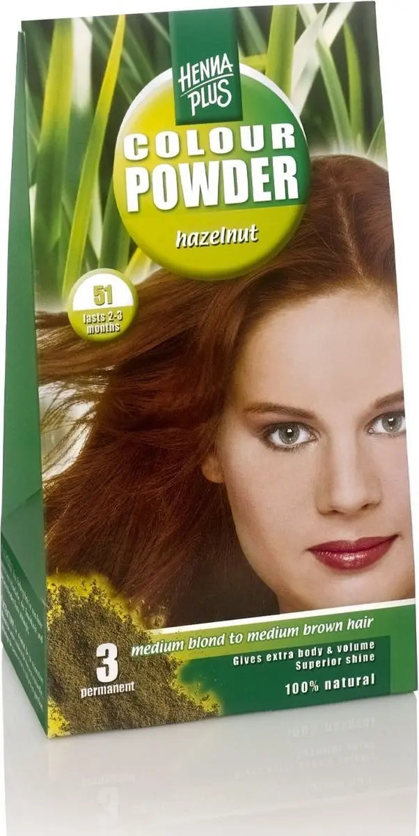 Hennaplus Kleurpoeder 51 Hazelnut Haarverf 100g