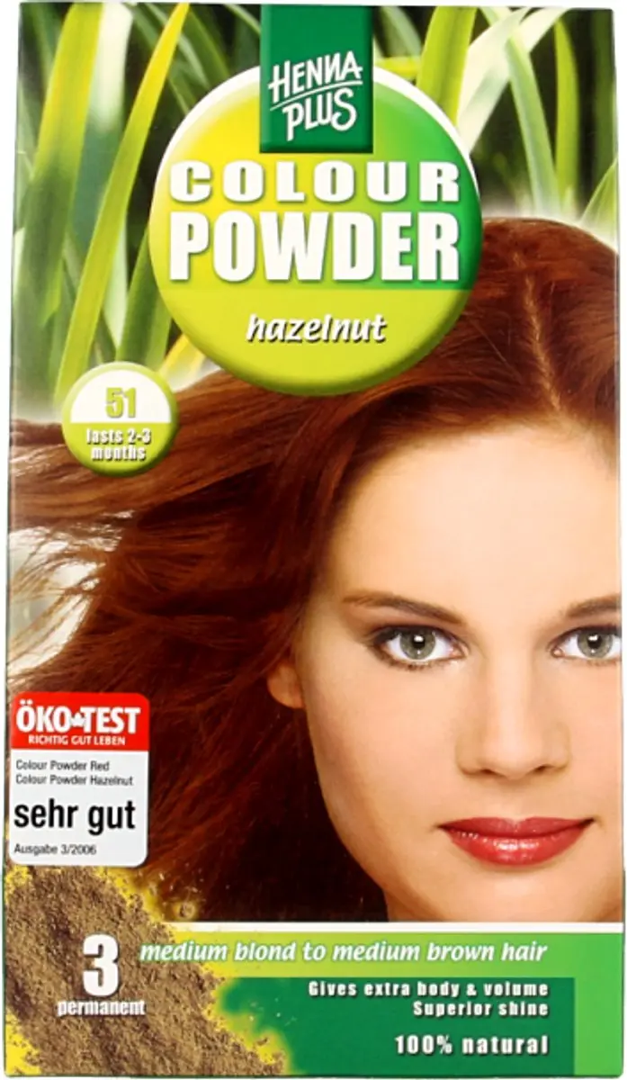Hennaplus Kleurpoeder 51 Hazelnut Haarverf 100g - afbeelding 6 van 6