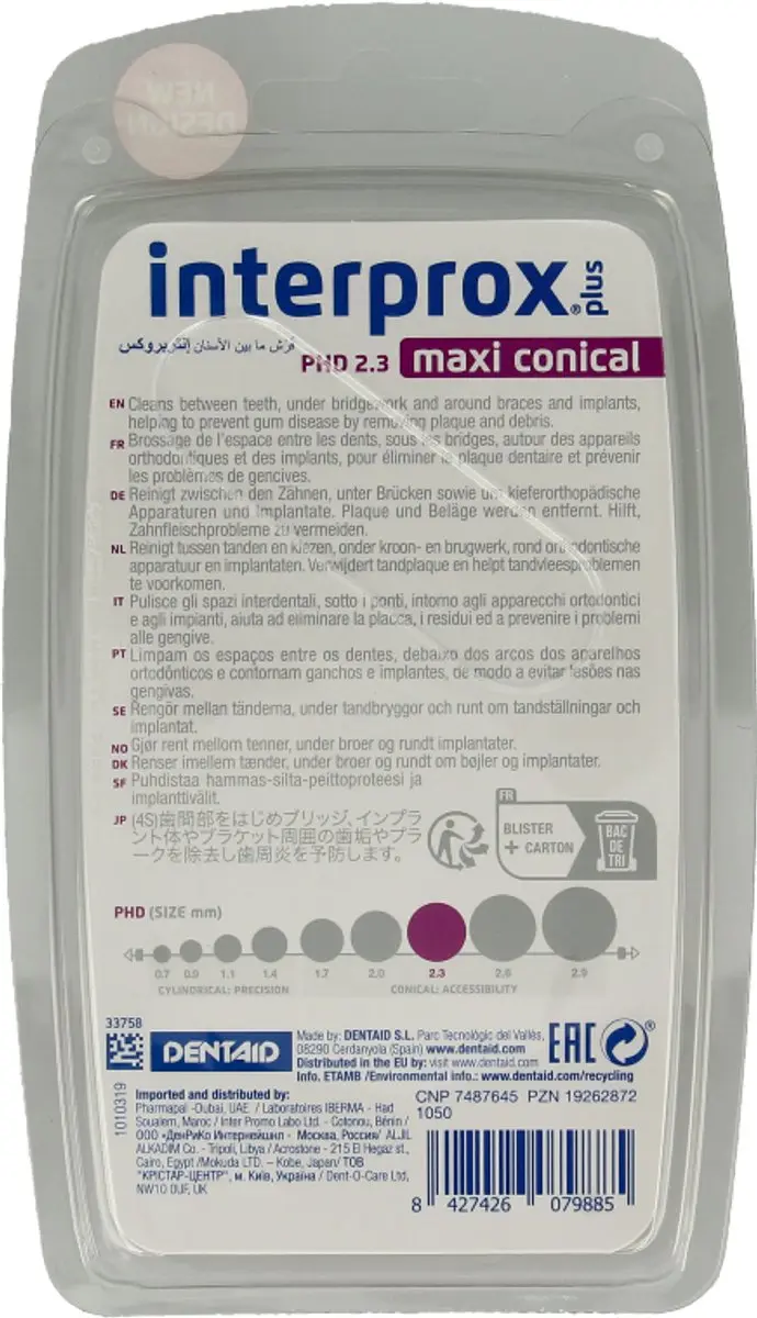 Interprox Plus Maxi Conical Paars PHD 2,3mm - 4 Ragers