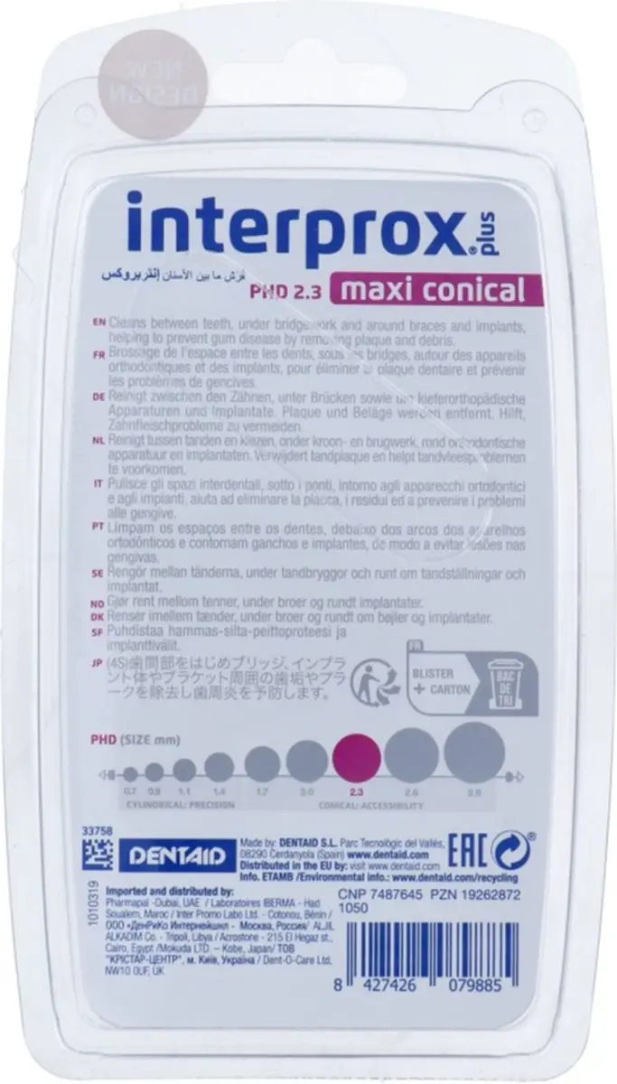 Interprox Plus Maxi Conical Paars PHD 2,3mm - 4 Ragers