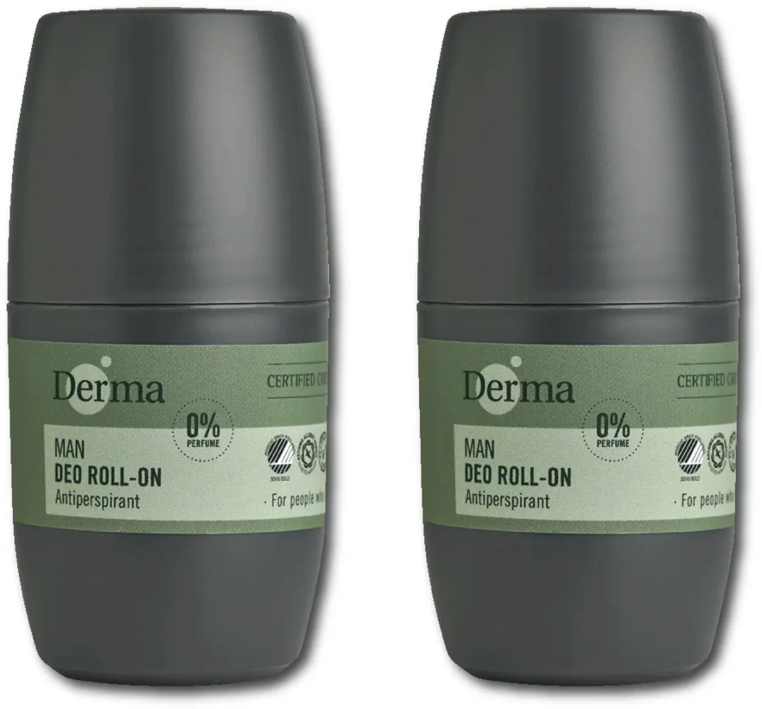 Derma Eco Man Roll-on Deodorant - 2x50ml - Parfumvrij