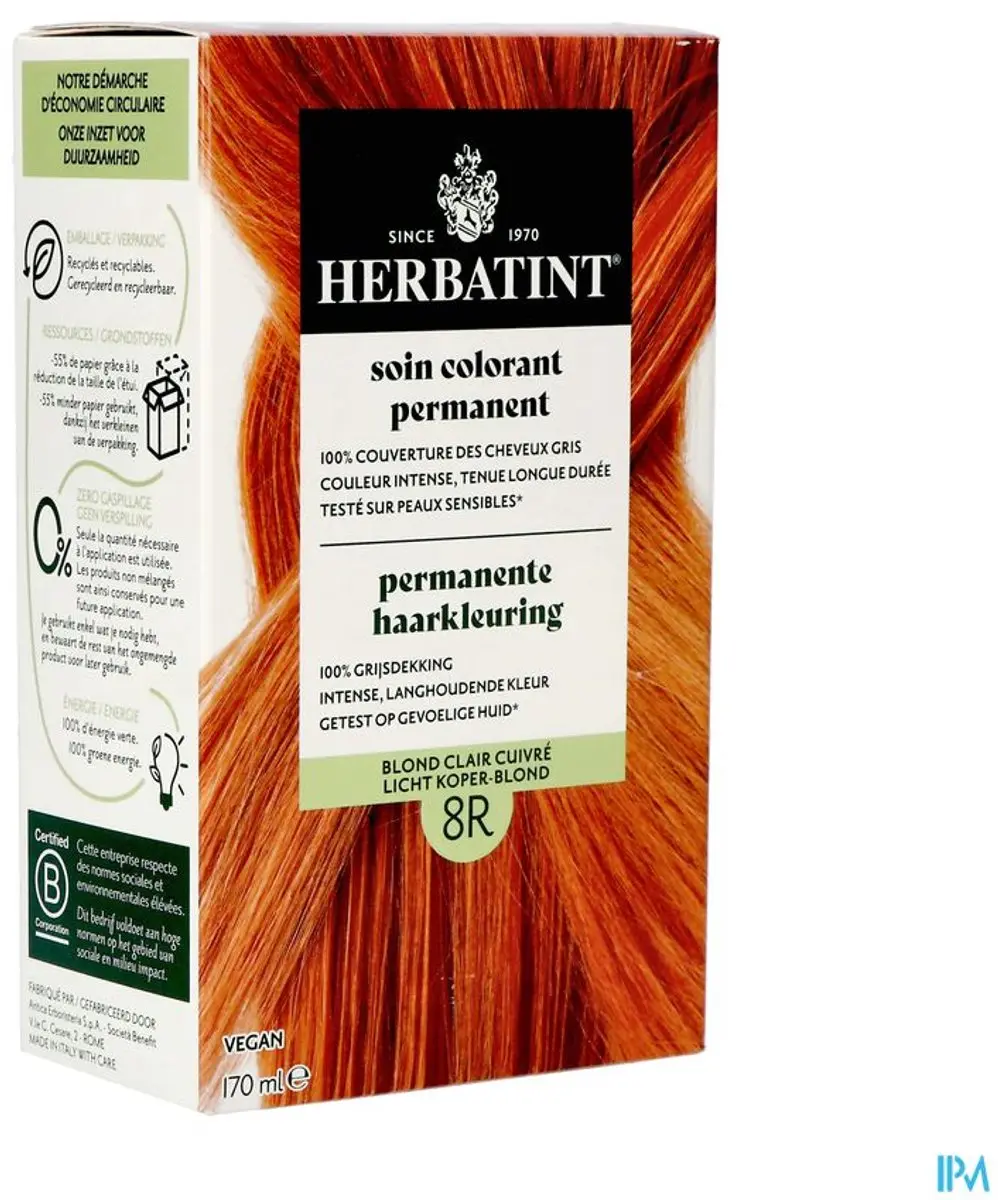Herbatint Haarverf 8R Licht Koper Blond