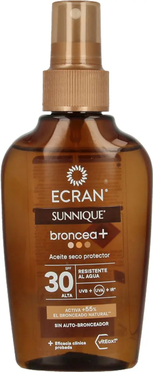 Ecran Sunnique Broncea+ Zonnebrandolie SPF 30 - 100ml