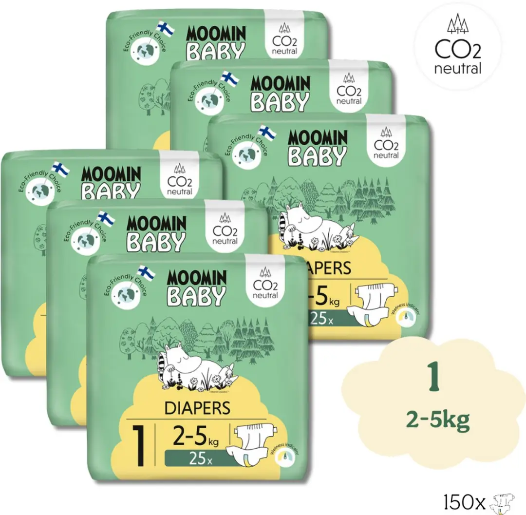 Moomin Baby Eco Wegwerpluiers Maat 1