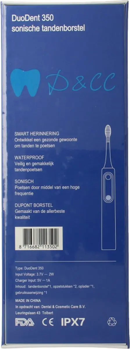 Duodent Sonische Tandenborstel 350 - Wit - afbeelding 6 van 6