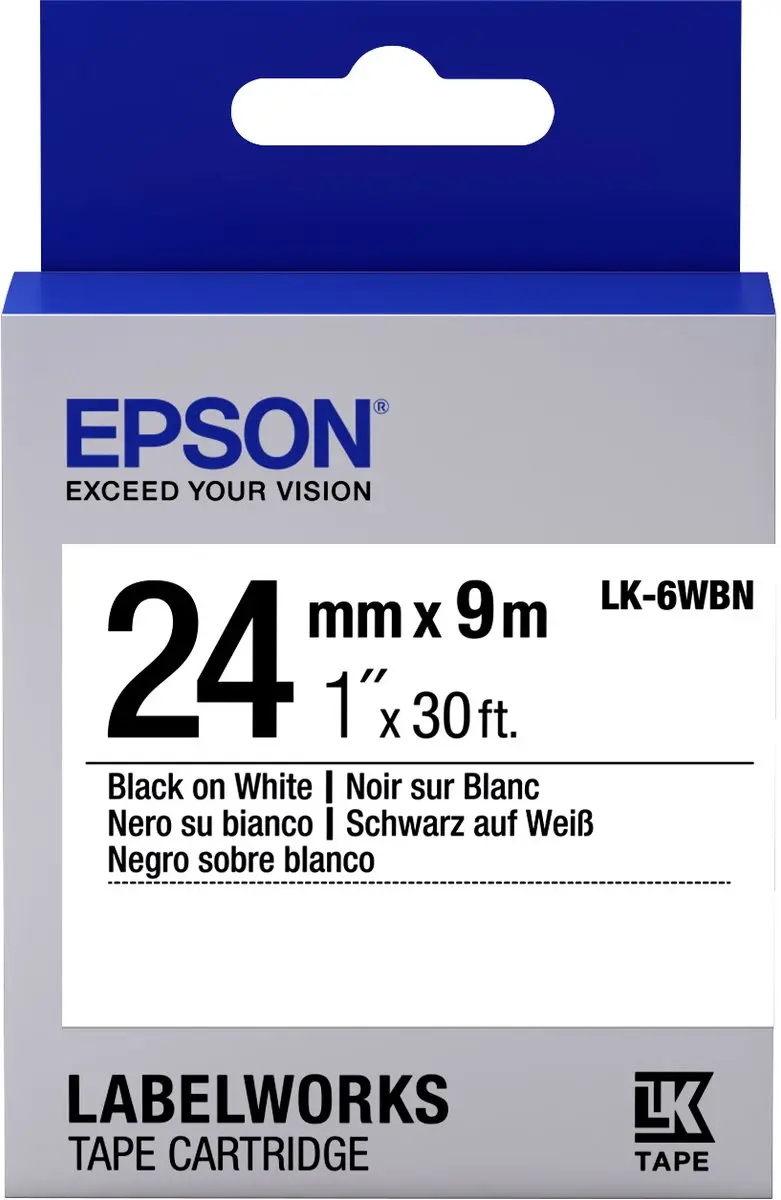 Epson LK-6WBN Standard Tape