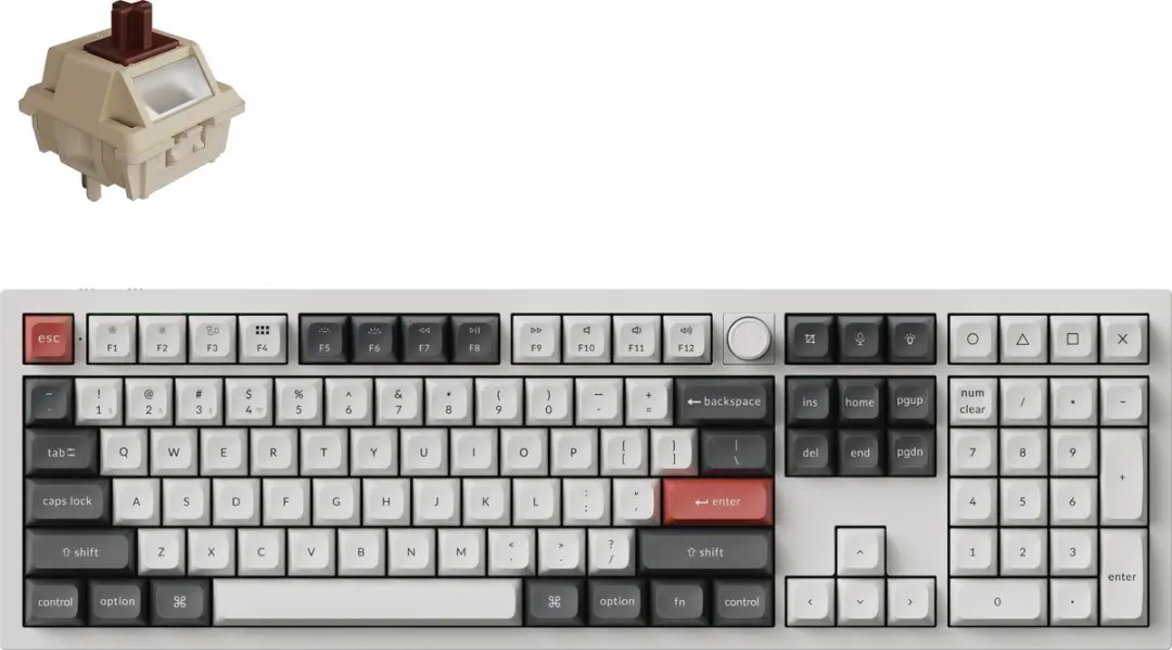 Keychron Q6 Ultra Q6U-P3 Mechanisch Toetsenbord - Bruine Switch - Wit