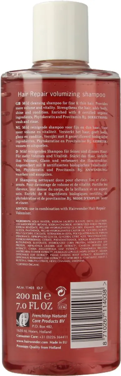 Hairwonder Hennaplus Voluminizer Shampoo 200ml