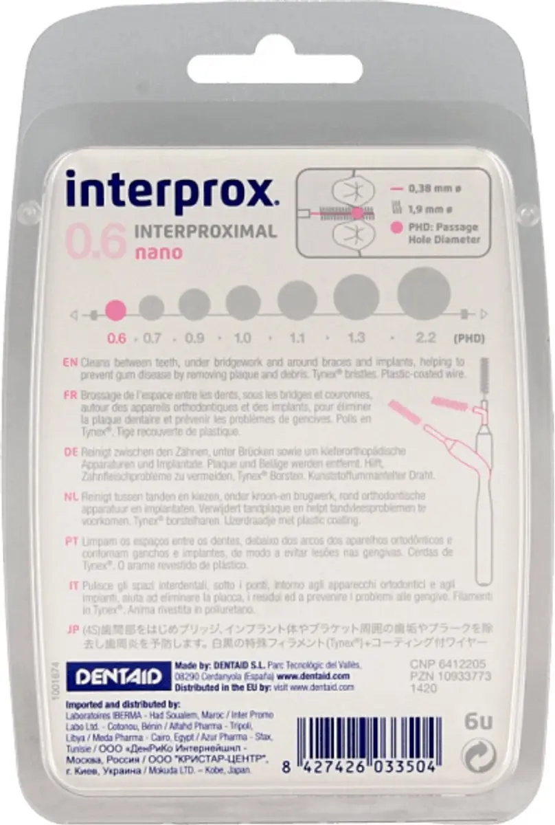 Interprox Nano PHD 0,7mm Roze Ragers - 6 Stuks