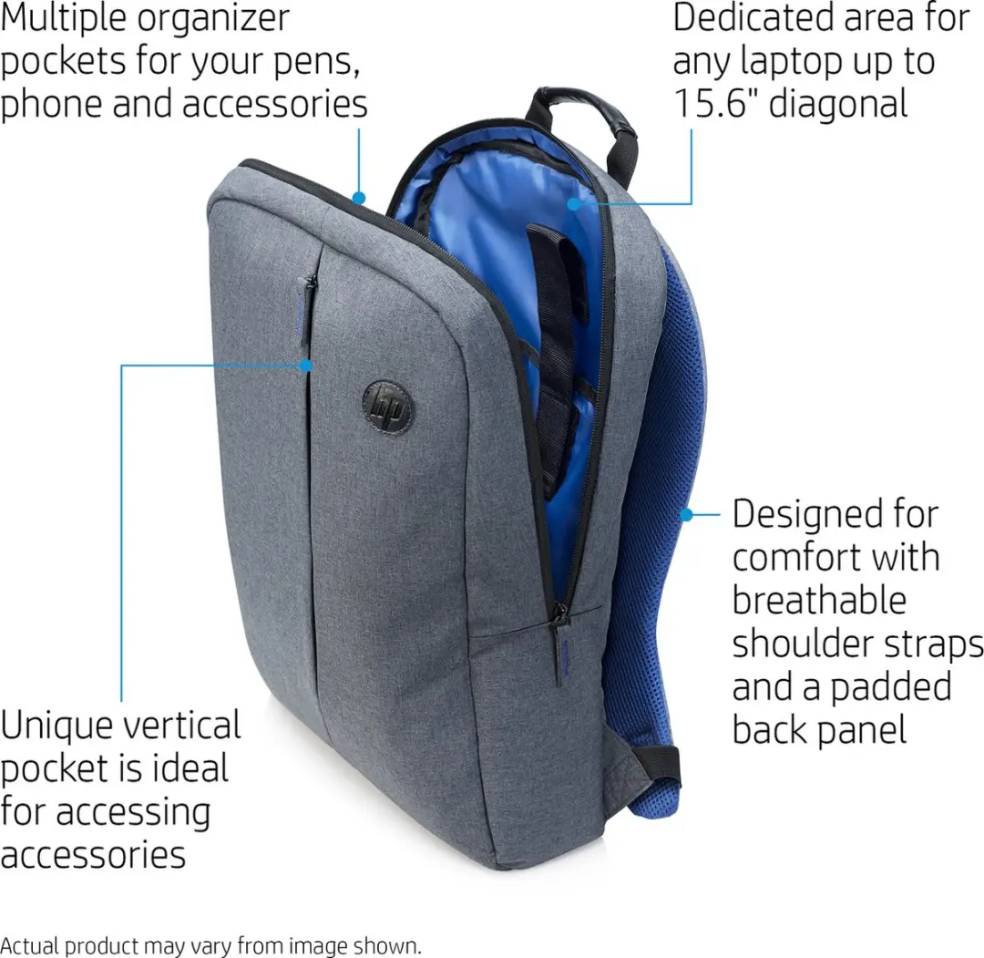 HP 15.6 Value Backpack K0B39AA#ABB - Laptoptas 39,6cm - Blauw/Grijs