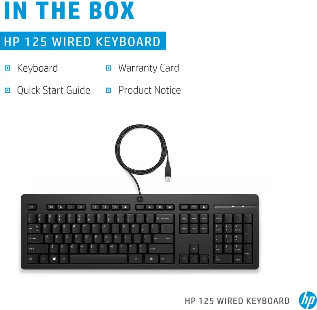 HP 125 Toetsenbord 266C9AA#AKD - Zwart