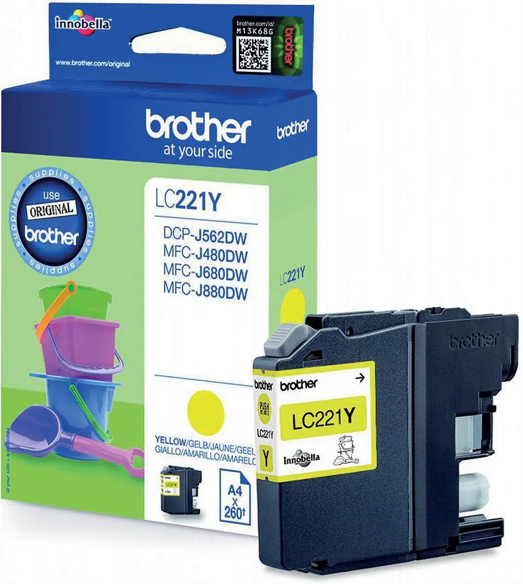 Brother LC-221YBP Inktcartridge Geel