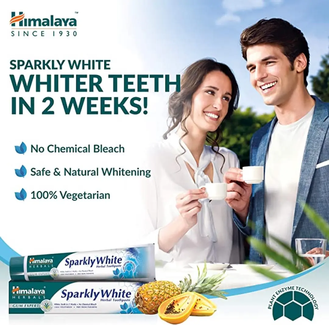 Himalaya Herbals Sparkling White Kruidentandpasta 75ml - Zonder Fluoride/Parabenen
