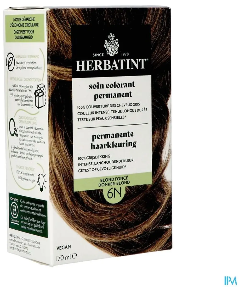 Herbatint Haarverf 6N Donker Blond 170ml
