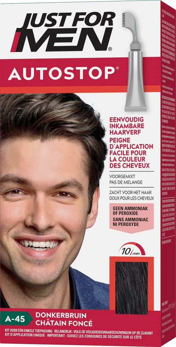 Just For Men Autostop Haarkleuring Donkerbruin 35g