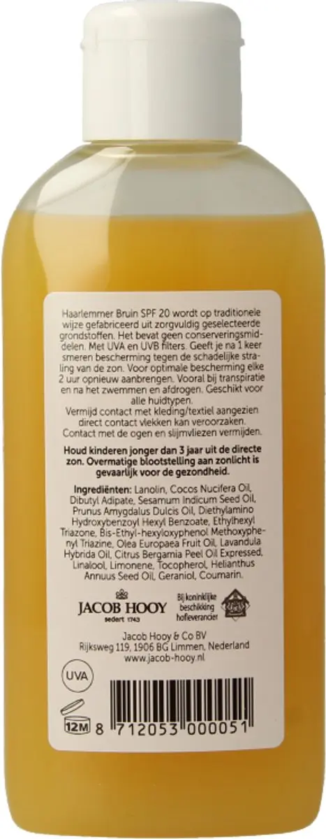 Jacob Hooy Haarlemmerbruin SPF 20 - 150ml