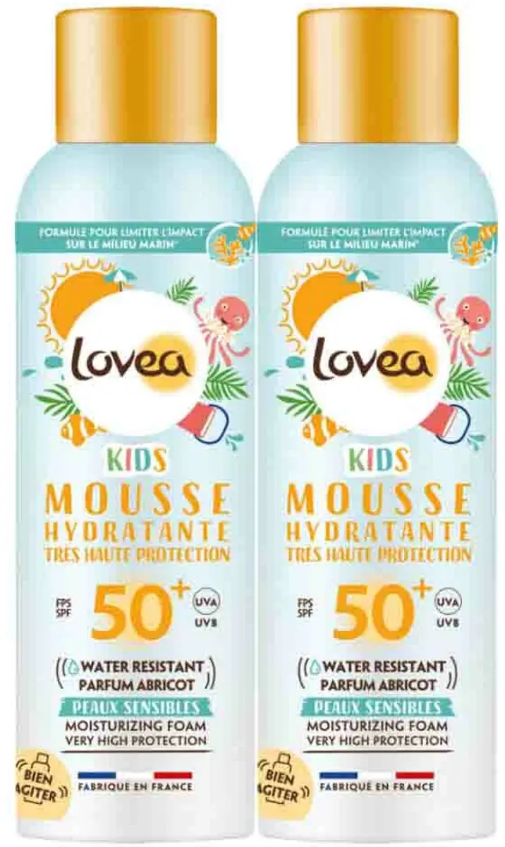 Lovea Sun Kids Zonnebrand Mousse SPF 50+ - 2x150ml