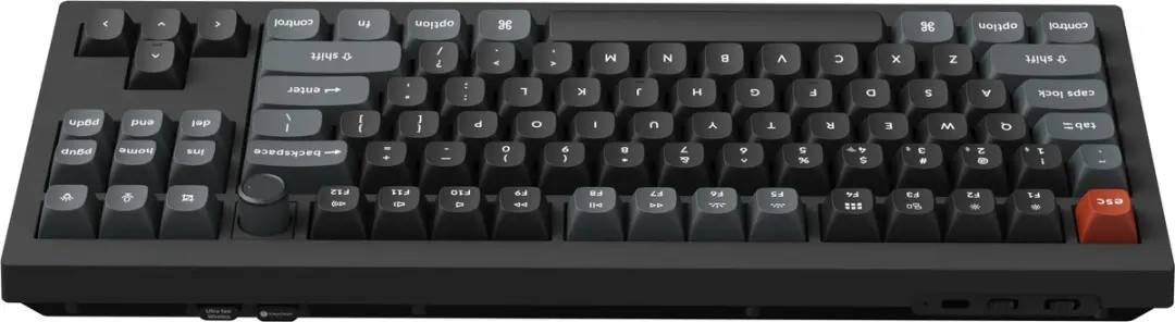 Keychron V3 Ultra V3U-D4 Mechanisch Toetsenbord - 80% - Banana Switch - Zwart