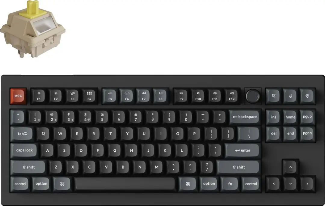 Keychron V3 Ultra V3U-D4 Mechanisch Toetsenbord - 80% - Banana Switch - Zwart