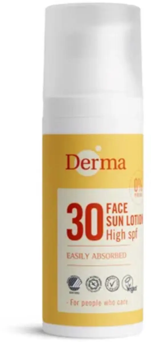 Derma Sun Gezichtszonnecrème SPF30 50ml - Waterbestendig - Parfumvrij