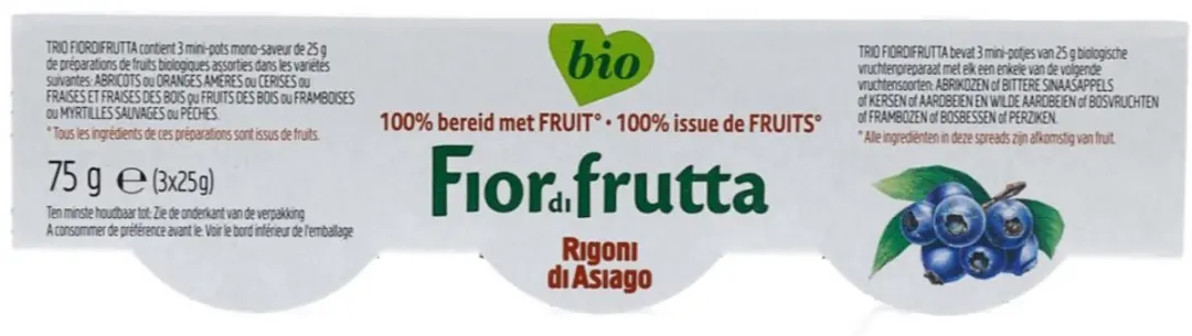 Fiordifrutta Jam Mini's Mix - 3x75g Rood