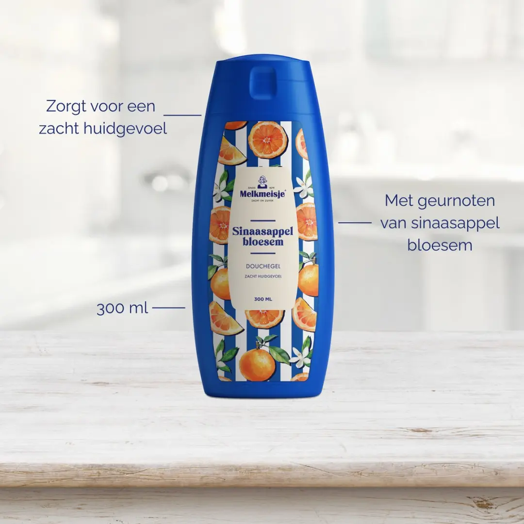 Melkmeisje Bad & Douchecrème Sinaasappel - 6x300ml