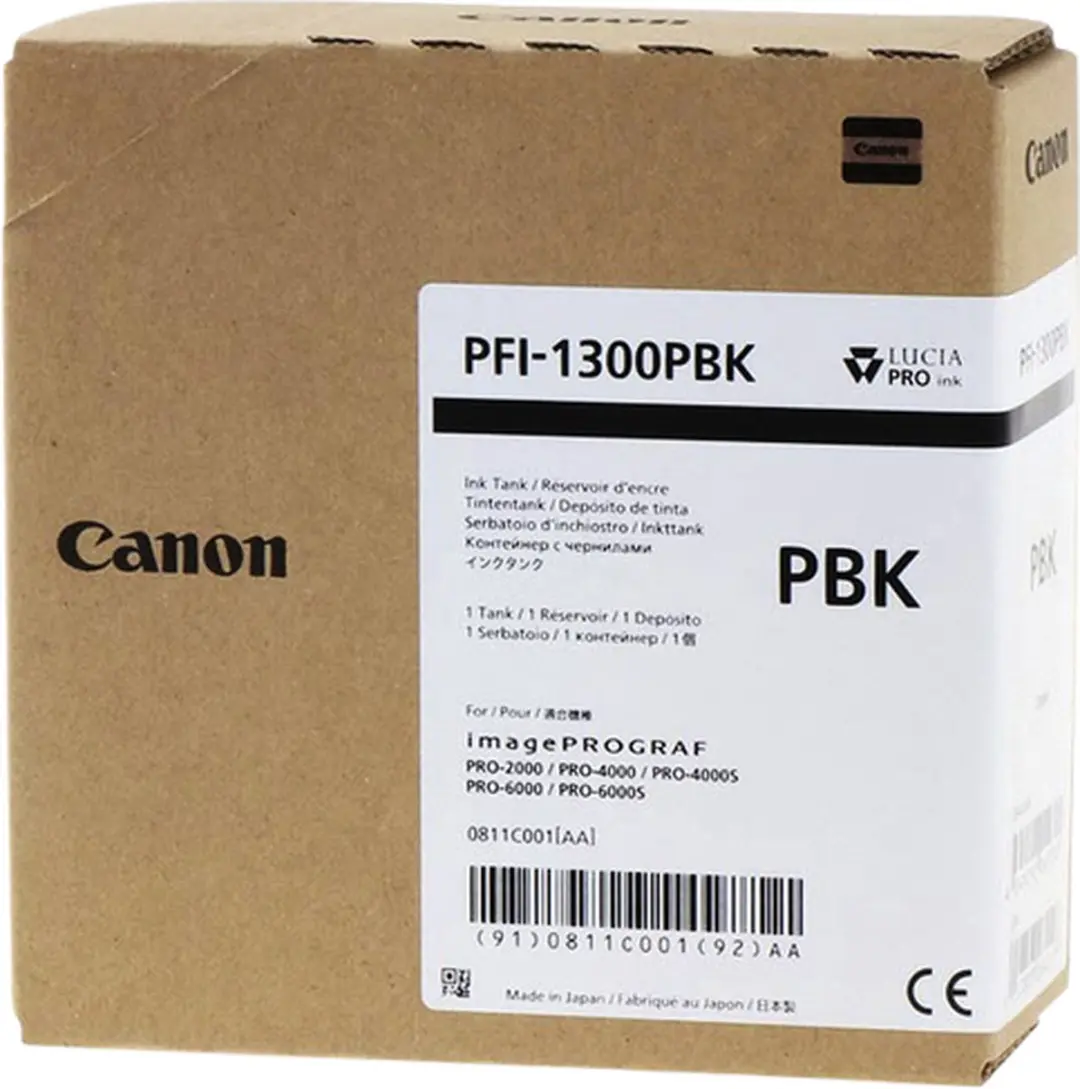 Canon PFI-1300PBK Inktcartridge Lichtzwart 330ml