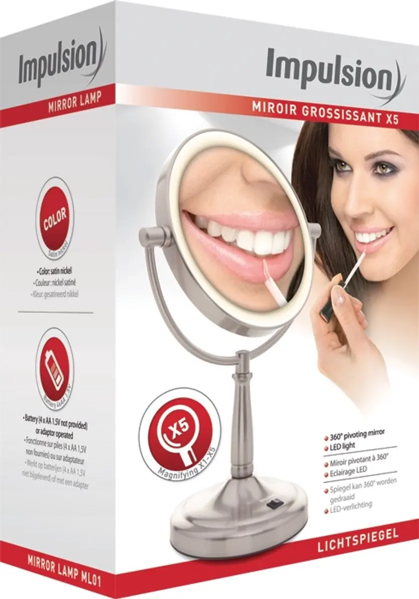 Lanaform Mirror Lamp 35cm - Zilver