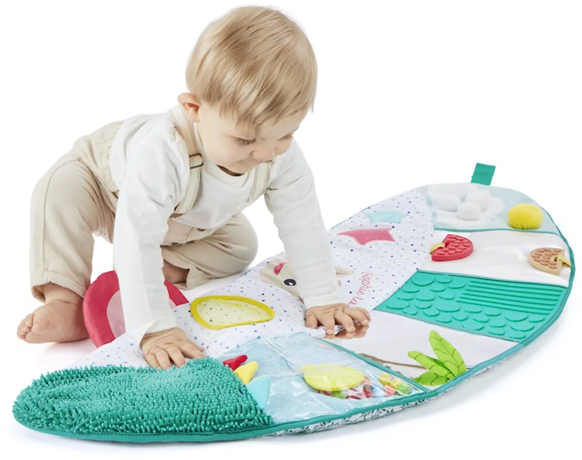 Sophie de Giraf Sensory Awakening Mat - Speelmat 16 Texturen Groen/Wit