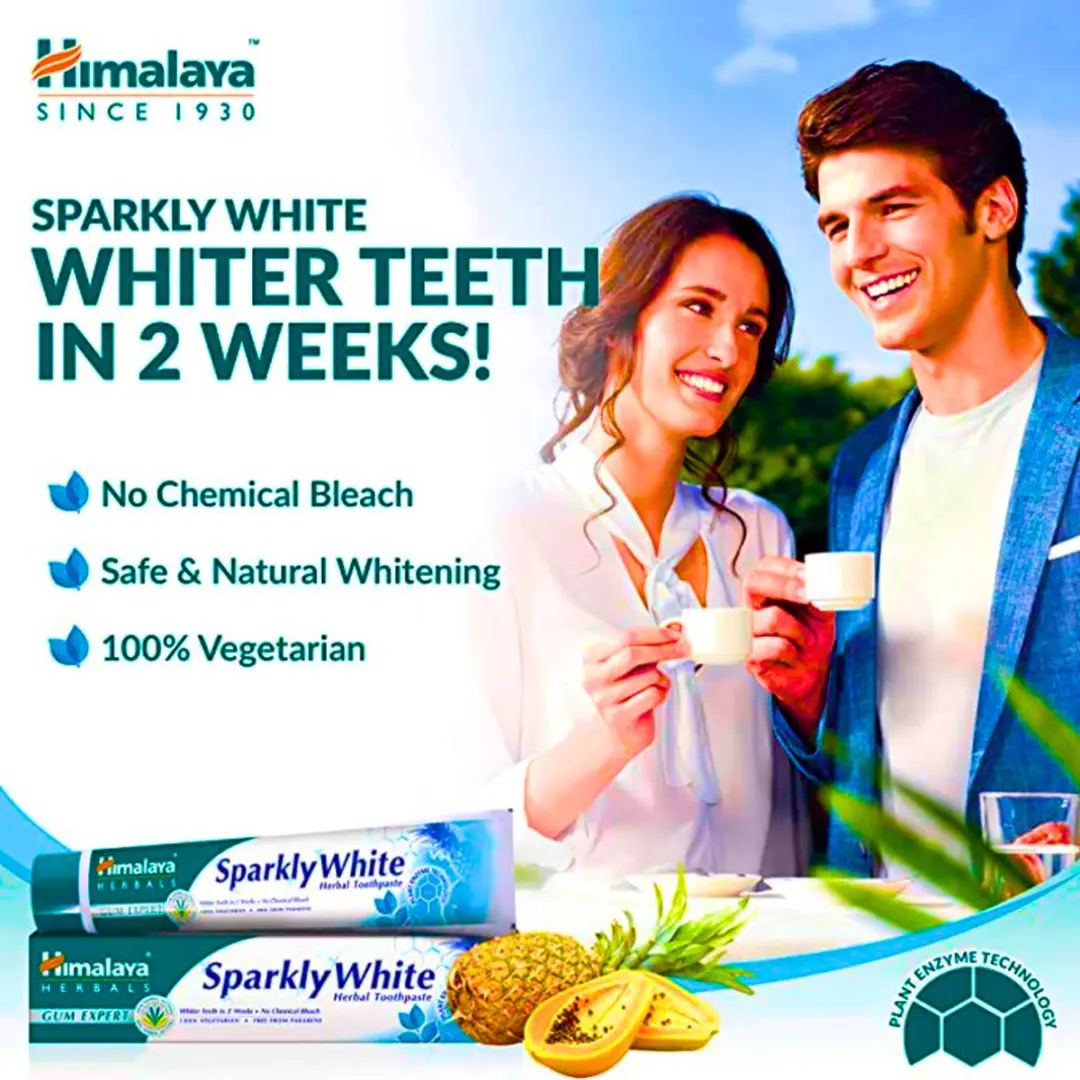 Himalaya Sparkly White Tandpasta 2x75ml - Zonder Fluoride