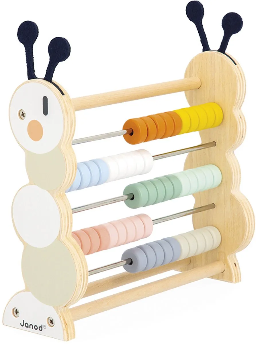 Janod Sweet Cocoon Houten Telraam Rups - 50 Stuks - Multicolor