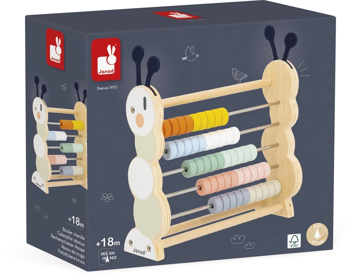 Janod Sweet Cocoon Houten Telraam Rups