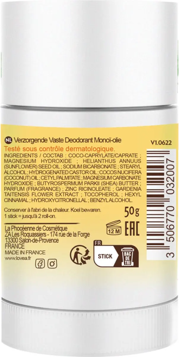 Lovea Solid Deodorant Tahiti Monoi 50g