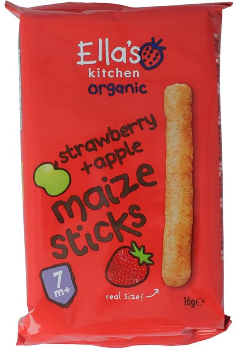 Ella’s Kitchen Maize Sticks Aardbei/Appel 7+ Maanden Bio