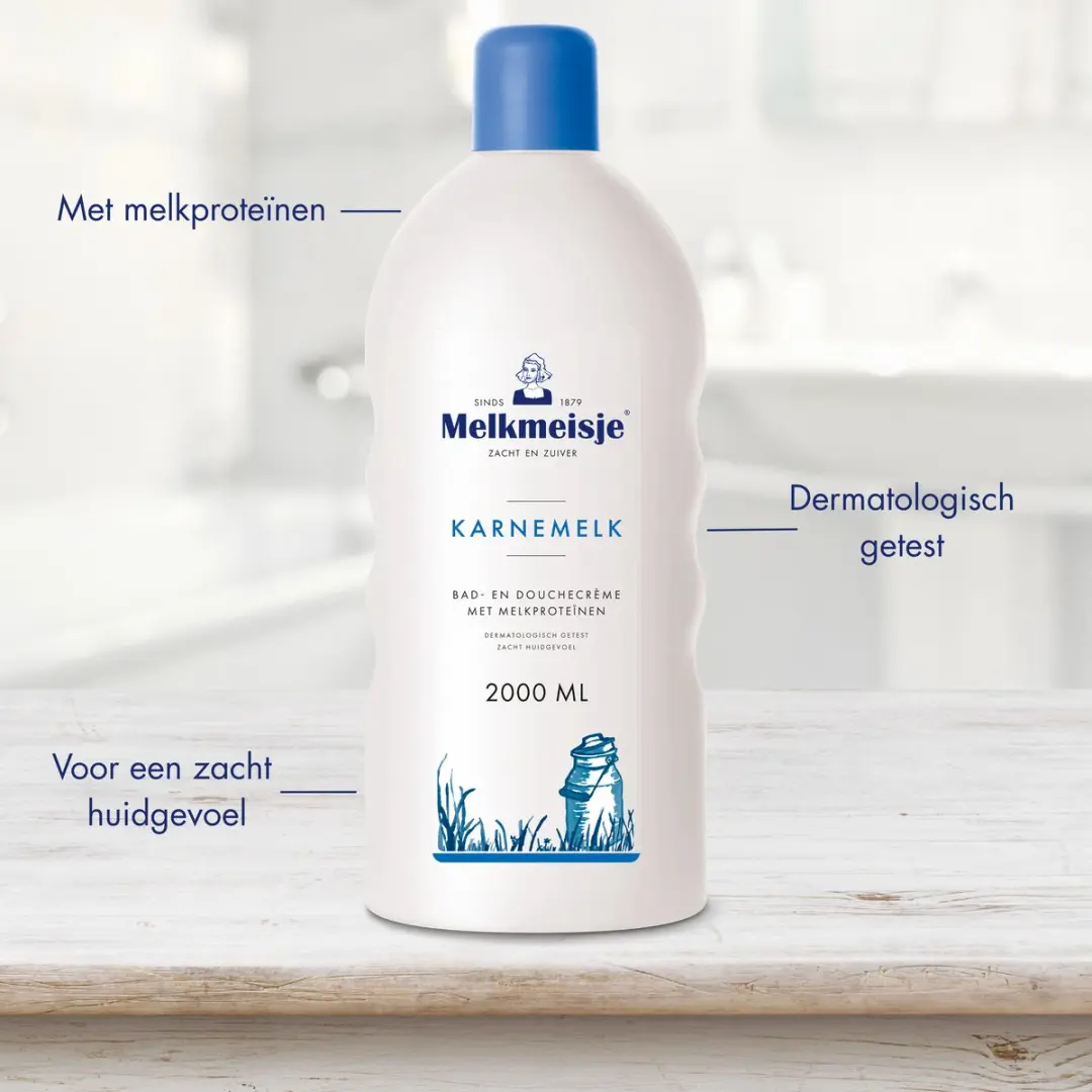 Melkmeisje Karnemelk Bad & Douche Crème 2000ml - 4 Stuks