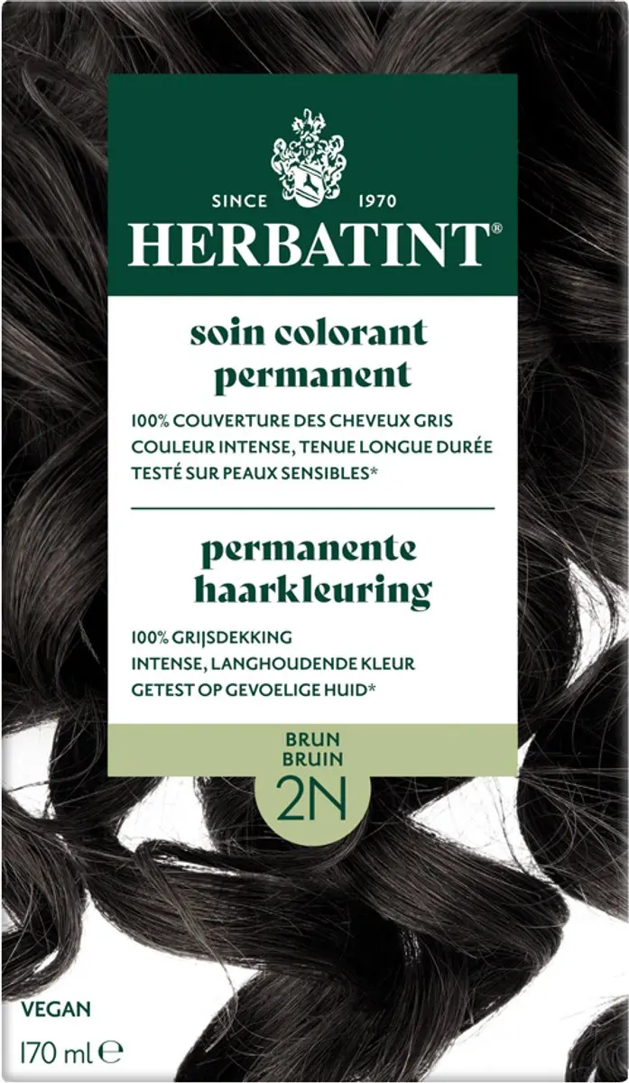 Herbatint Haarverf 2N Bruin 170ml - Permanent Vegan