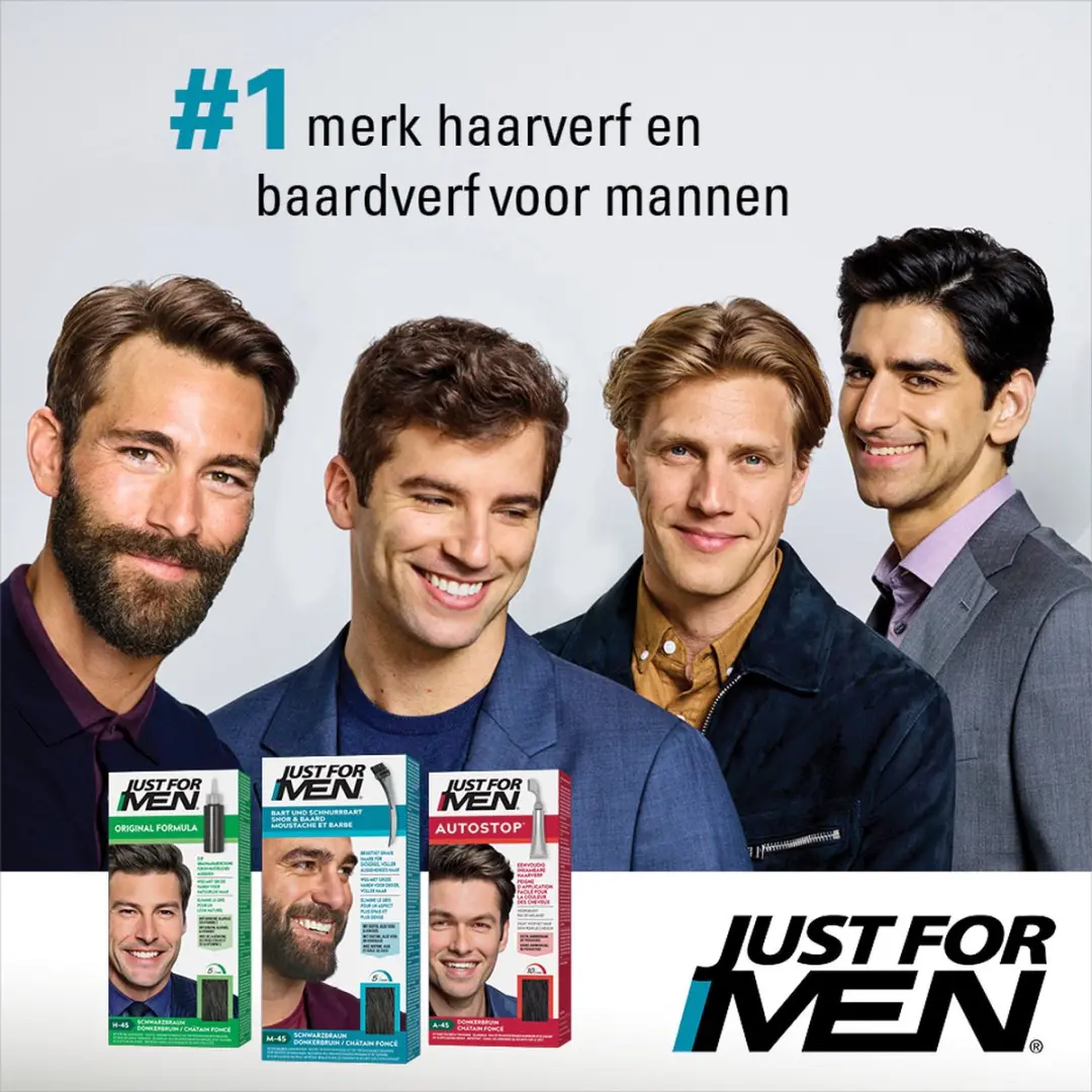 Just For Men Snor & Baard Haarkleuring M55 Zwart - 28g - afbeelding 6 van 6