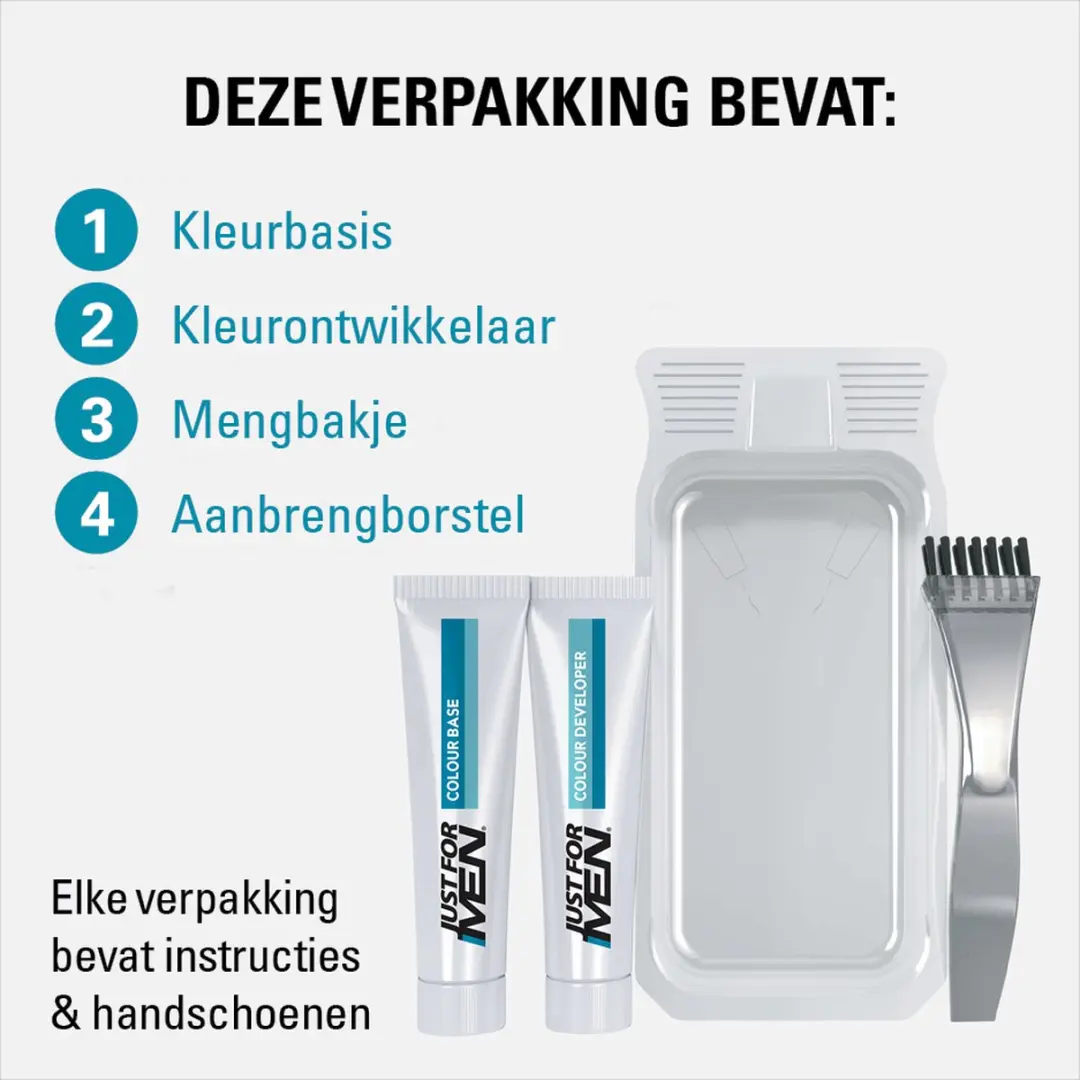 Just For Men Snor & Baard Haarkleuring M55 Zwart - 28g