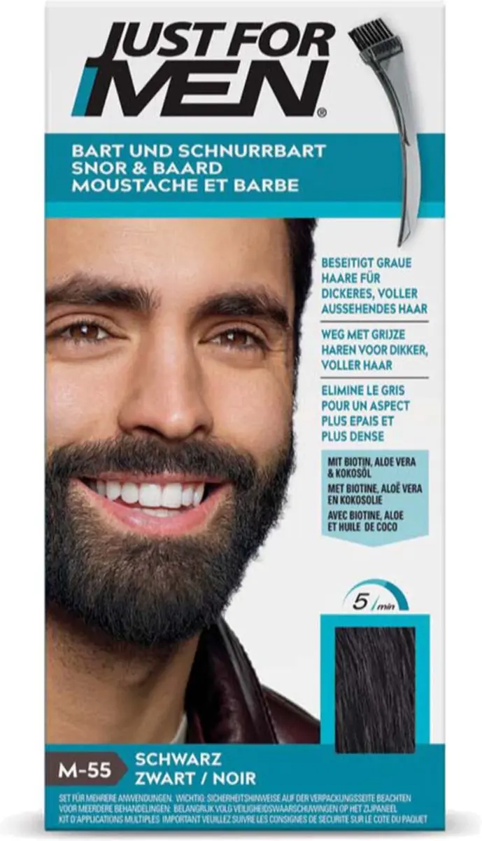 Just For Men Snor & Baard Haarkleuring M55 Zwart