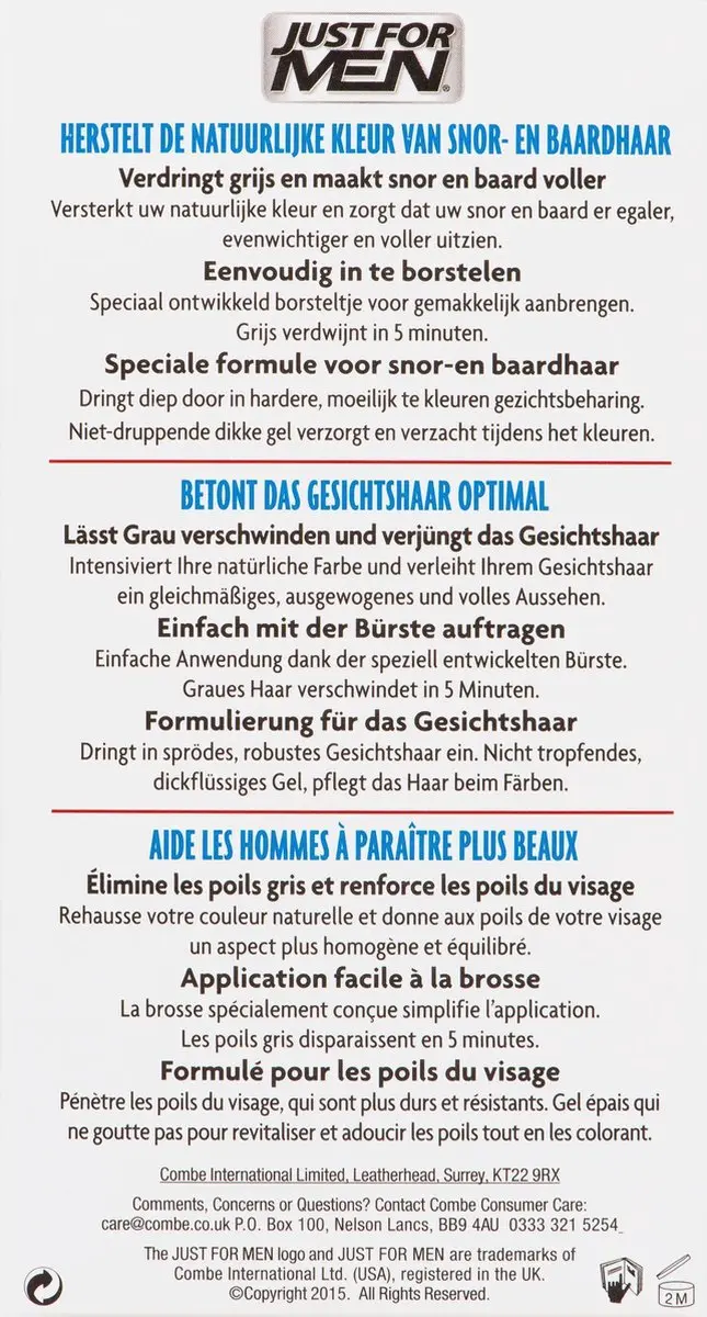 Just For Men Snor & Baard Donkerbruin - 28g