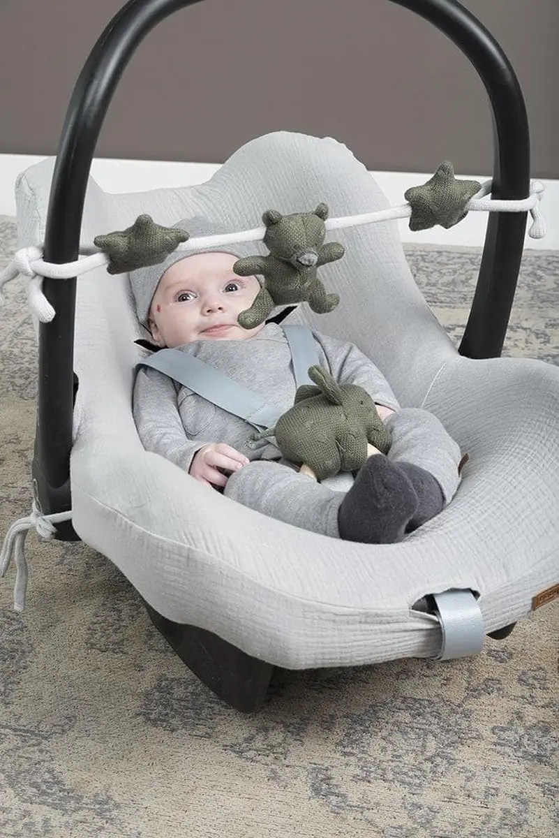 Baby's Only Wagenspanner - Kinderwagenspeeltje Khaki/Zilvergrijs