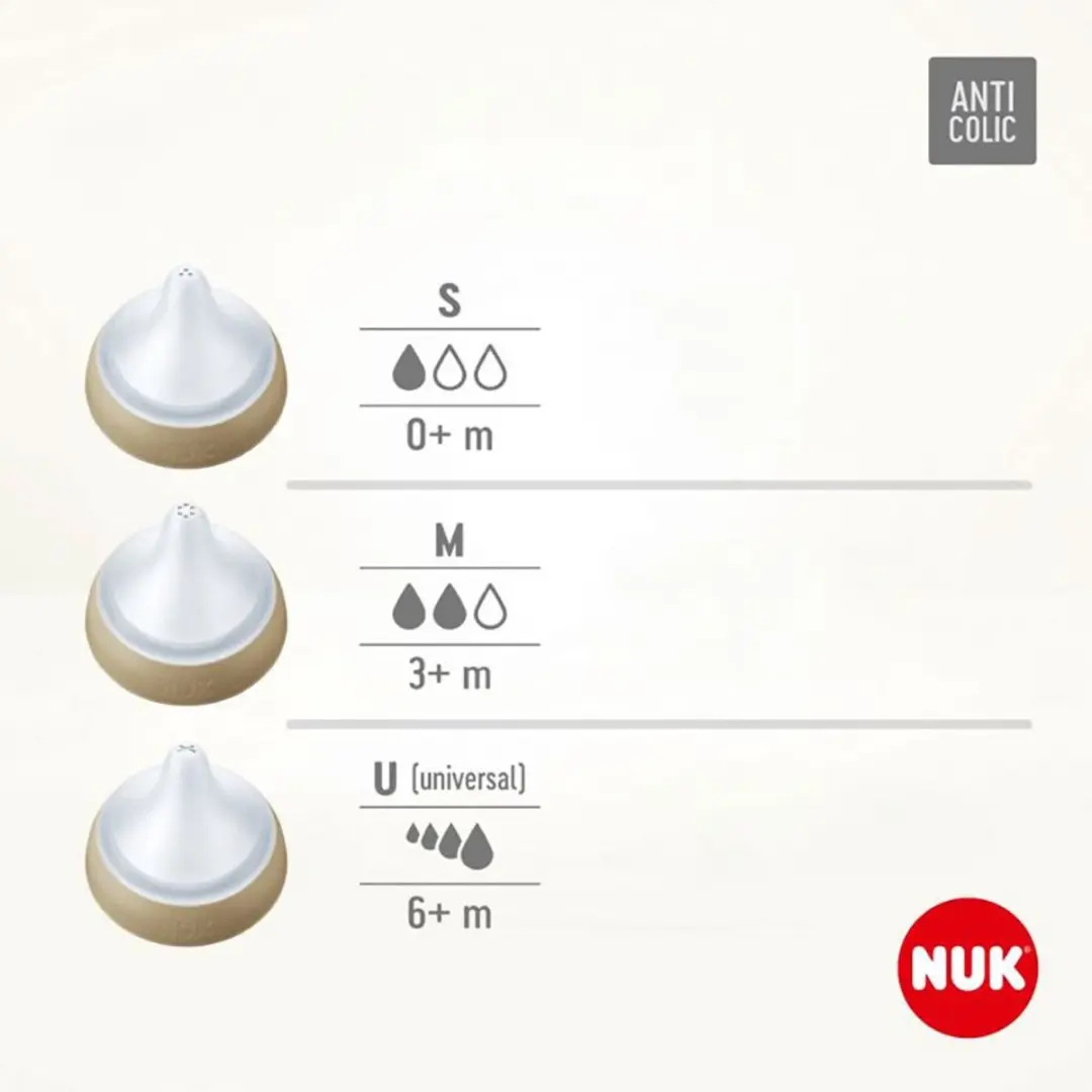 NUK Perfect Match Babyfles 230ml - Beige