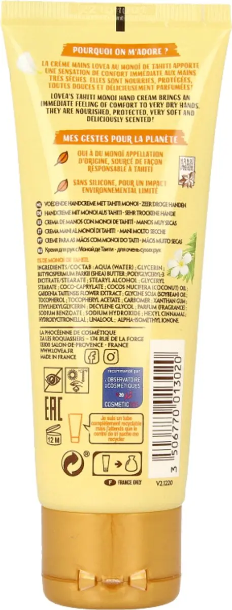Lovea Handcreme Tahiti Monoï 75ml